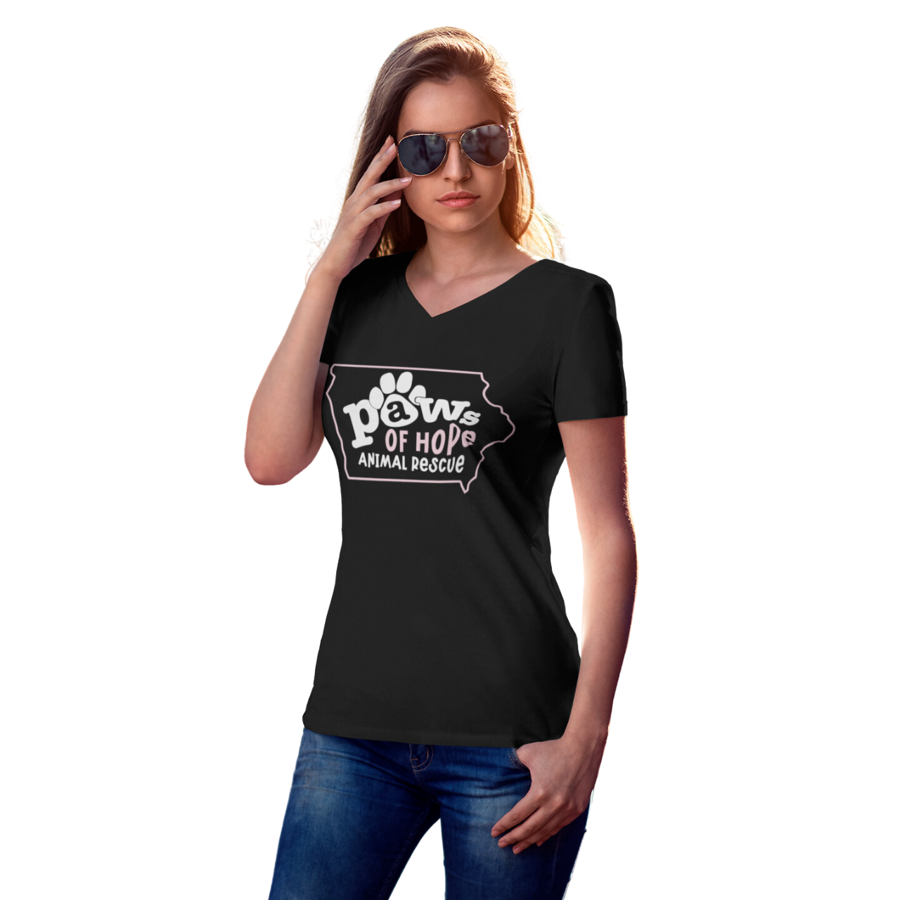 Paws Of Hope V-Neck T-Shirts