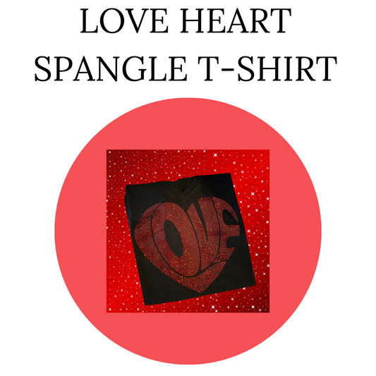 Love Heart Spangle T-Shirt