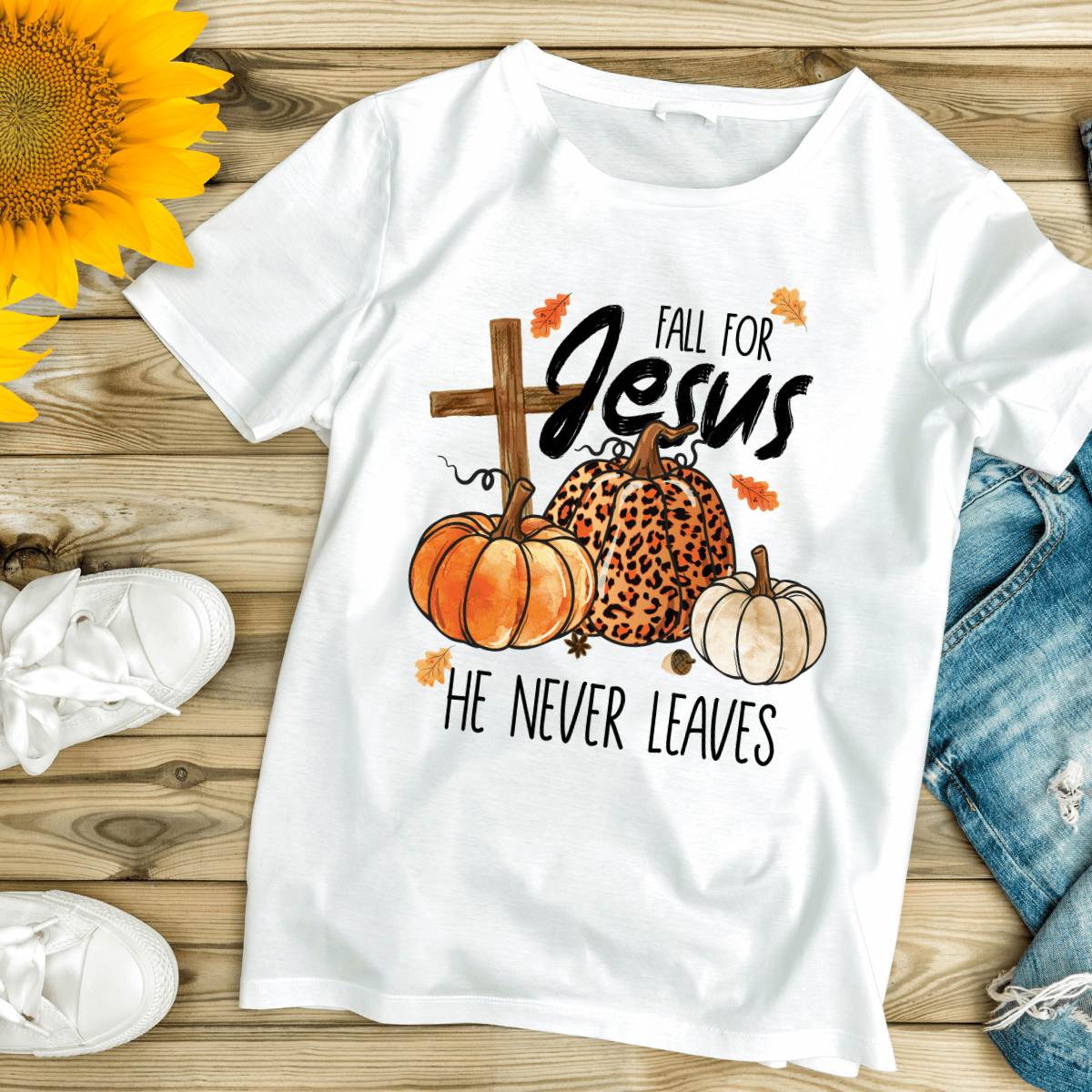 Fall For Jesus He Never Leaves (Pumpkins)