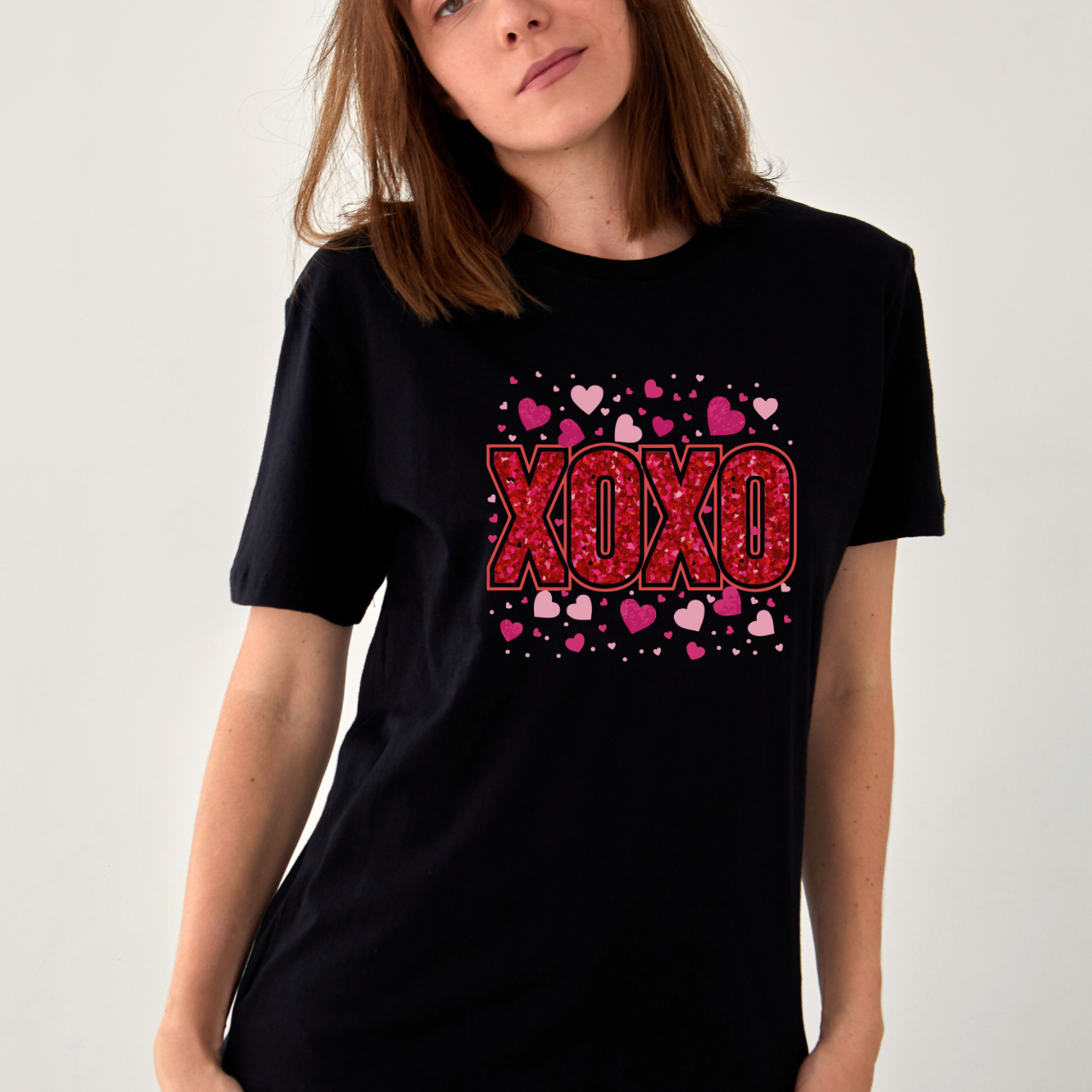 XOXO Hearts Faux Glitter