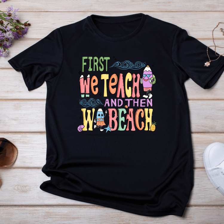 Beaching Not Teaching(Sun and Retro Font)