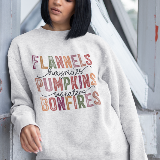 Flannels Pumpkins Bonfires Colorful