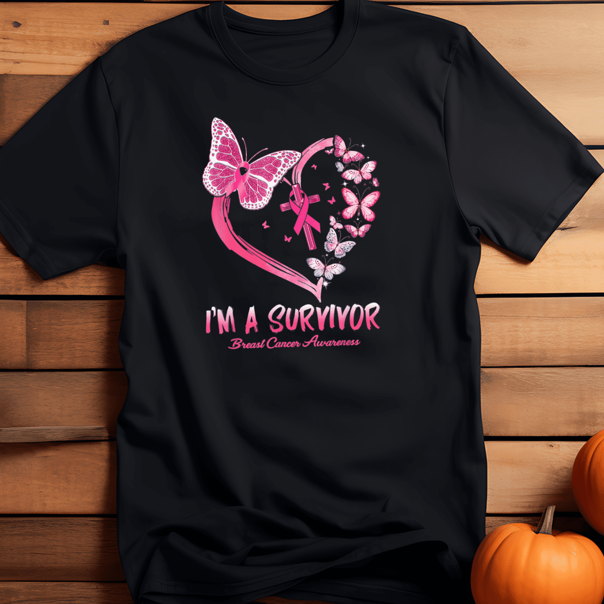 I'm A Survivor Breast Cancer Awareness (Heart And Butterfly)