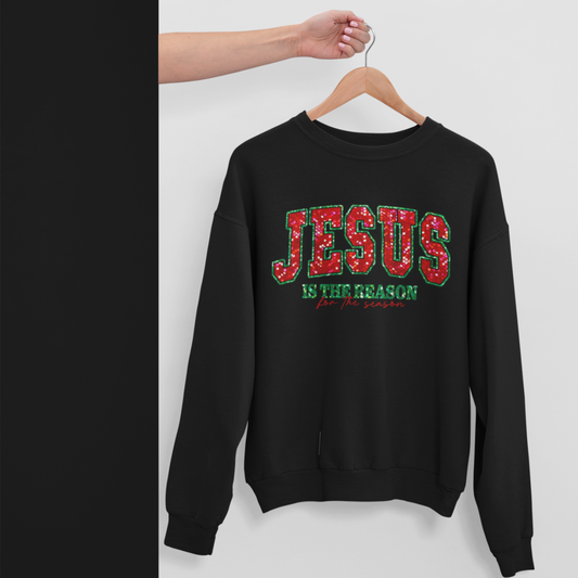 Jesus Is The Reason For The Season Faux Glitter