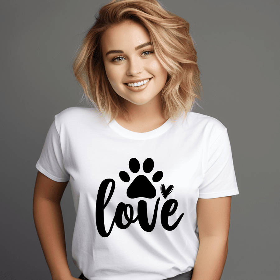 Love With Pawprint And Heart