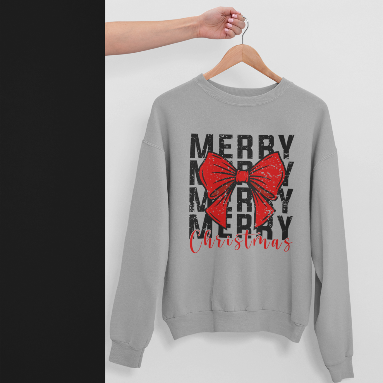 Merry Merry Merry Christmas Coquette Distressed