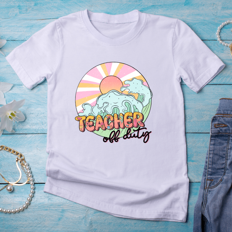 Beaching Not Teaching(Sun and Retro Font)