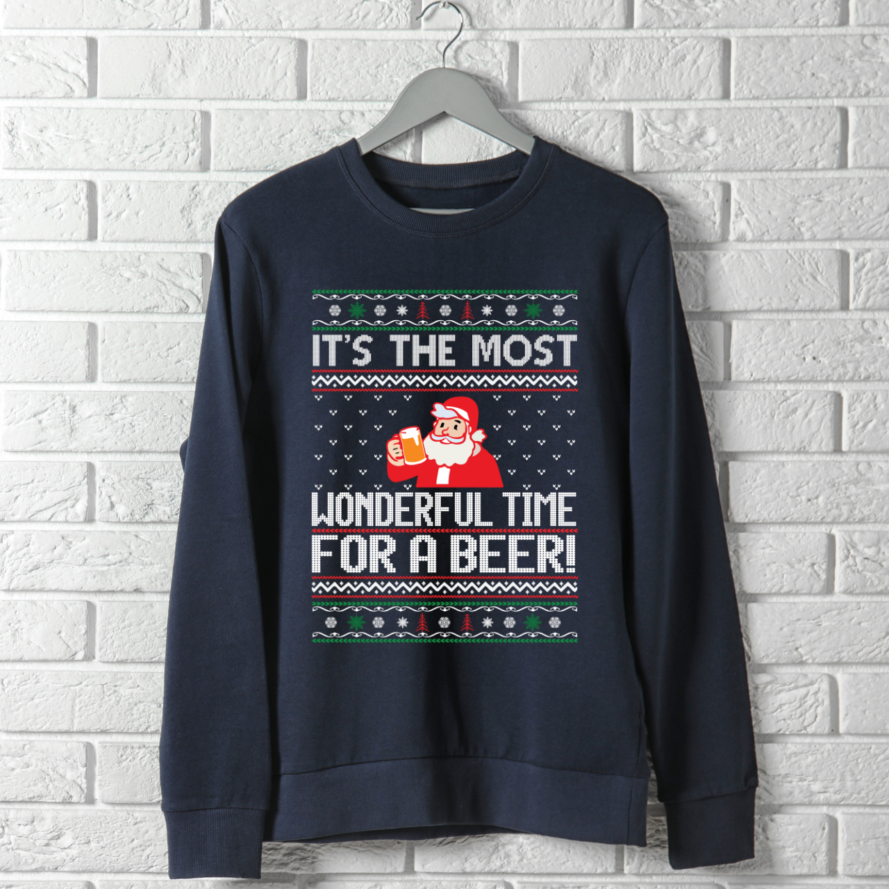 Ugly Christmas Sweater It's The Most Wonderful Time For A Beer