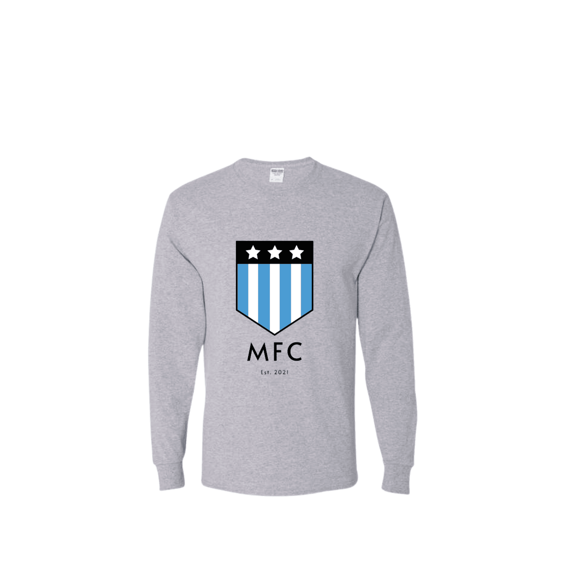 Image shows a MFC long sleeve dri power grey t shirt
