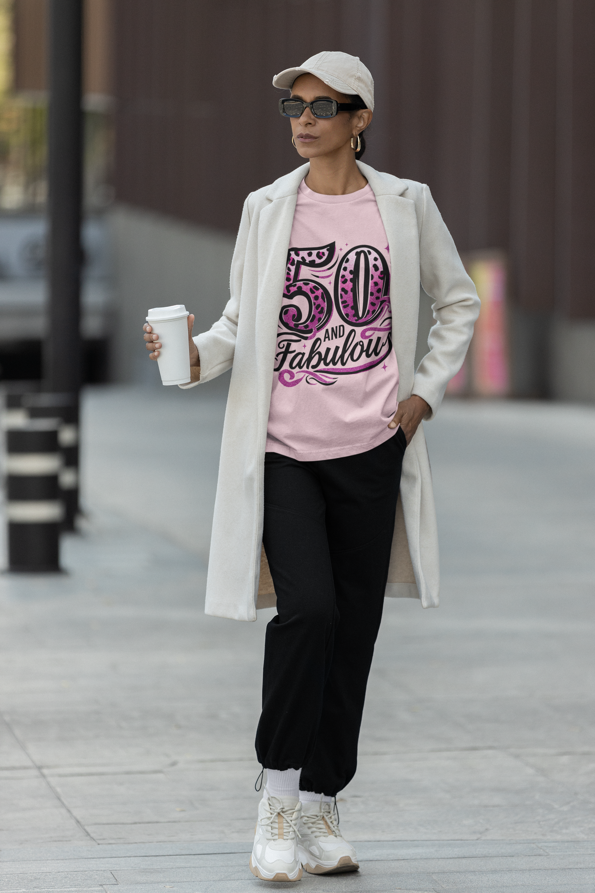 Image shows a t shirt transfer that says 50 and fabulous
